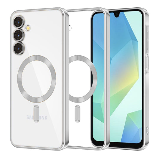 MagSafe pouzdro pro Samsung Galaxy A16 5G A166 / A16 4G A165, Techsuit, Luxury Crystal, Stříbrné