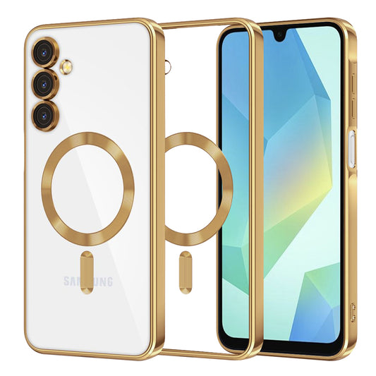 MagSafe pouzdro pro Samsung Galaxy A16 5G A166 / A16 4G A165, Techsuit, Luxury Crystal, Zlaté