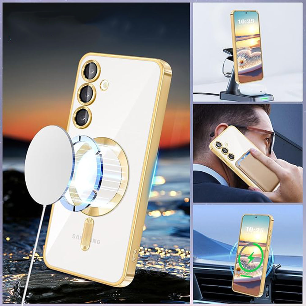 MagSafe pouzdro pro Samsung Galaxy A16 5G A166 / A16 4G A165, Techsuit, Luxury Crystal, červené