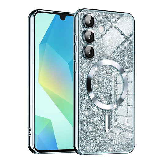 MagSafe pouzdro pro Samsung Galaxy A16 5G A166 / A16 4G A165, Techsuit, Luxury Glitter, Bleu