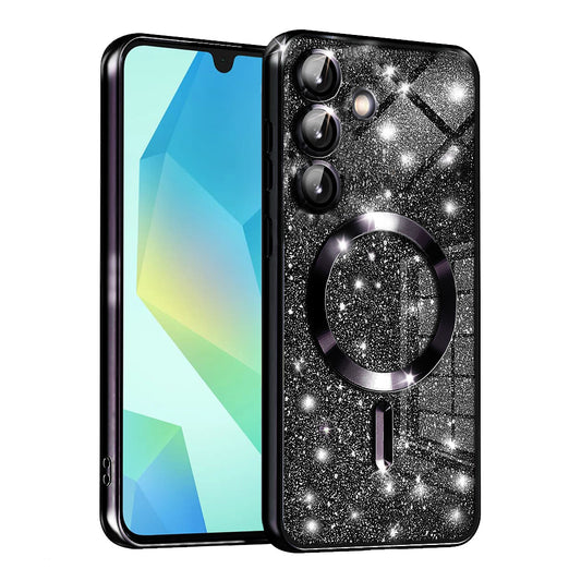 MagSafe pouzdro pro Samsung Galaxy A16 5G A166 / A16 4G A165, Techsuit, Luxury Glitter, černé