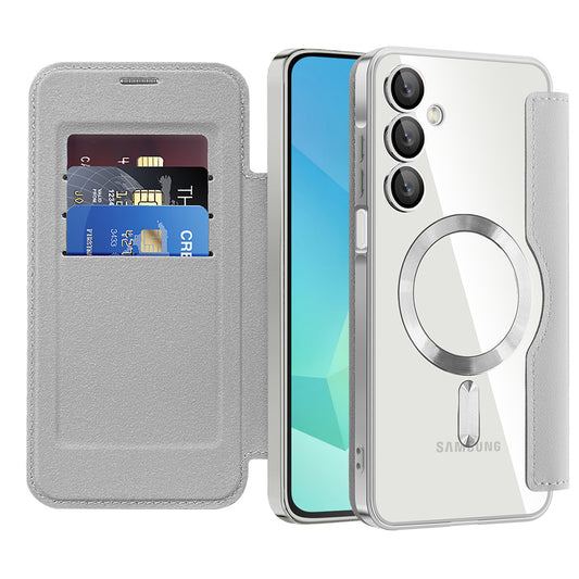 MagSafe pouzdro pro Samsung Galaxy A16 5G A166 / A16 4G A165, Techsuit, SmartMag Book, Šedé