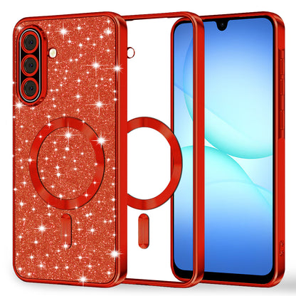 MagSafe pouzdro pro Samsung Galaxy A17 4G / A17 5G, Techsuit, Luxury Glitter, červené