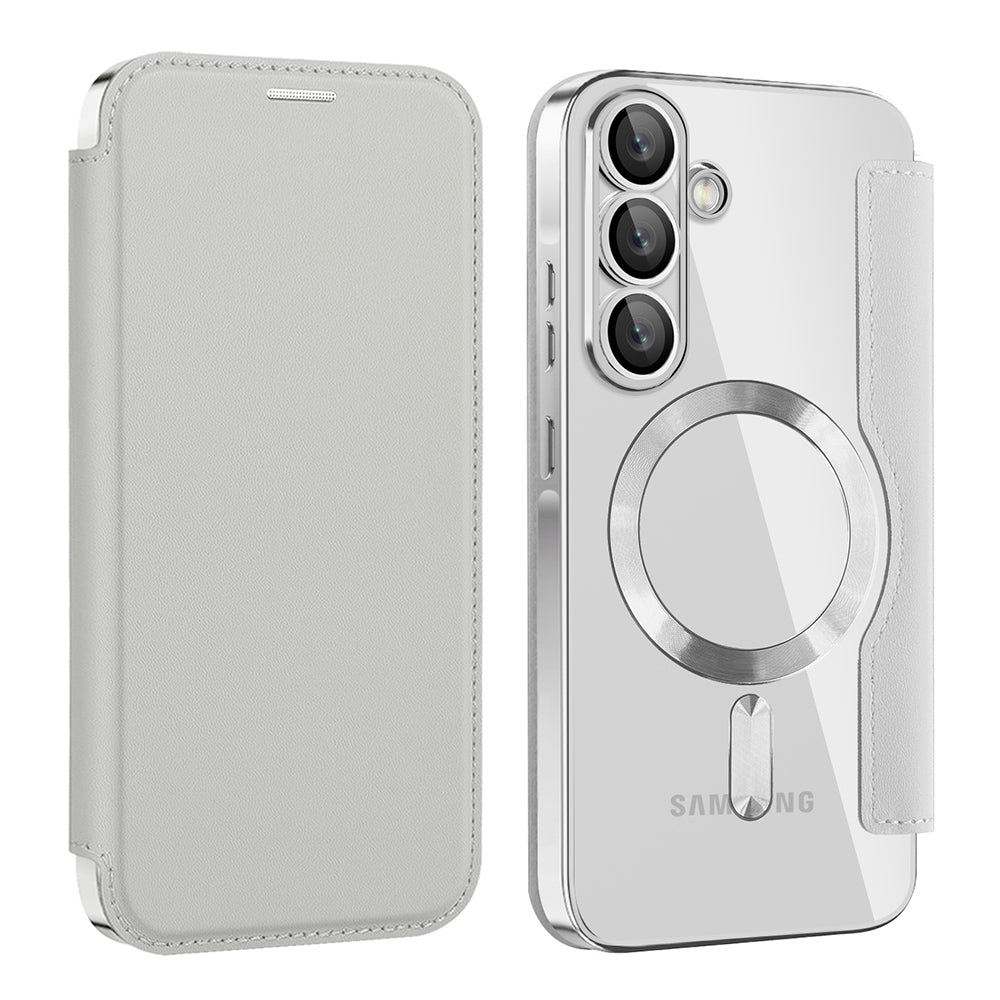 MagSafe pouzdro pro Samsung Galaxy A26 A266, Techsuit, SmartMag Book, Šedé