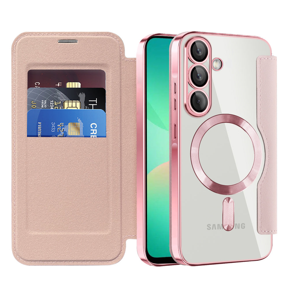 MagSafe pouzdro pro Samsung Galaxy A26 A266, Techsuit, SmartMag Book, růžové