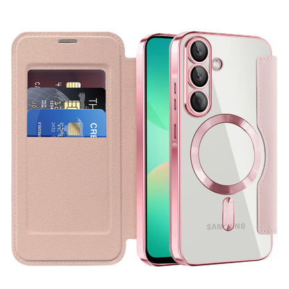 MagSafe pouzdro pro Samsung Galaxy A26 A266, Techsuit, SmartMag Book, růžové