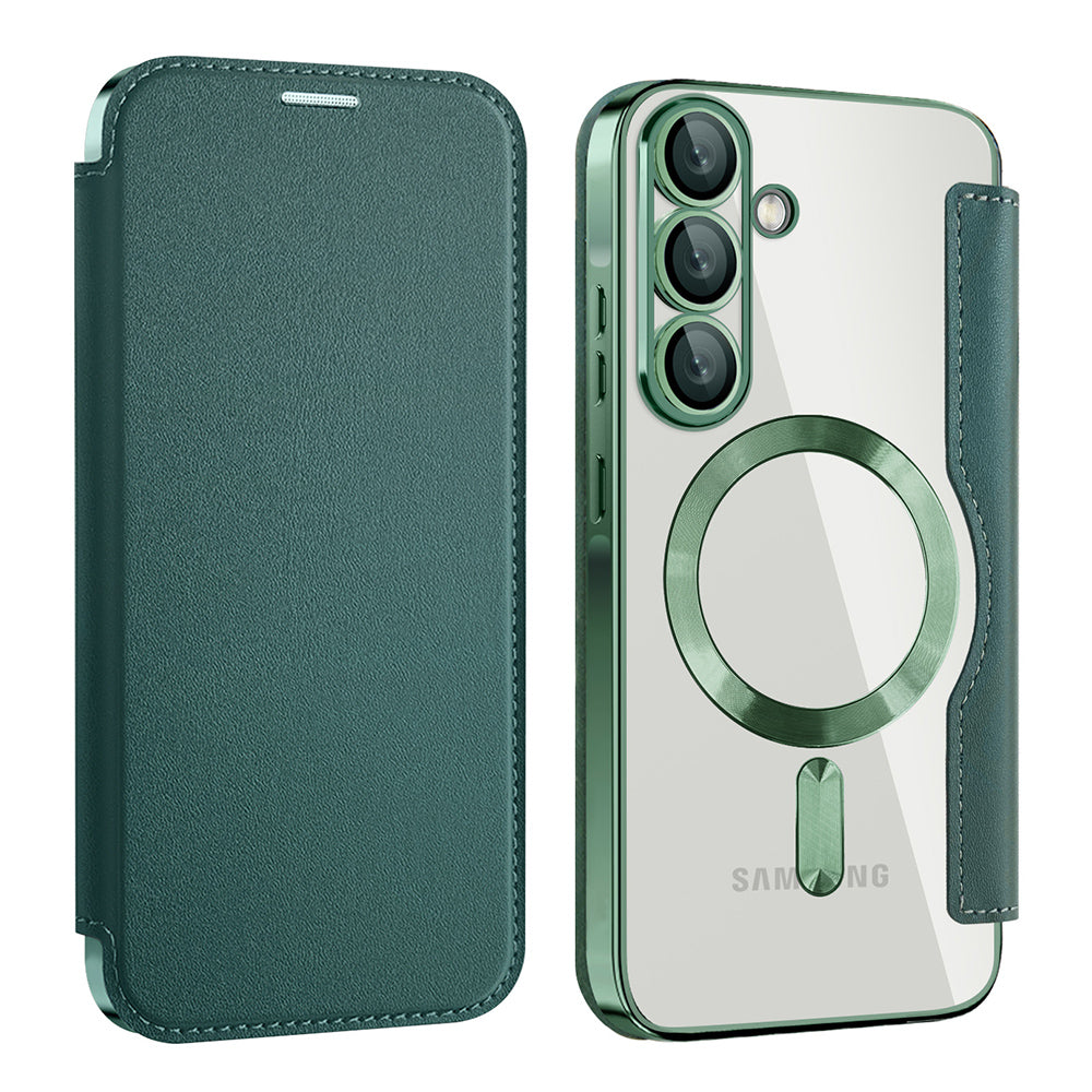 MagSafe pouzdro pro Samsung Galaxy A26 A266, Techsuit, SmartMag Book, Zelené