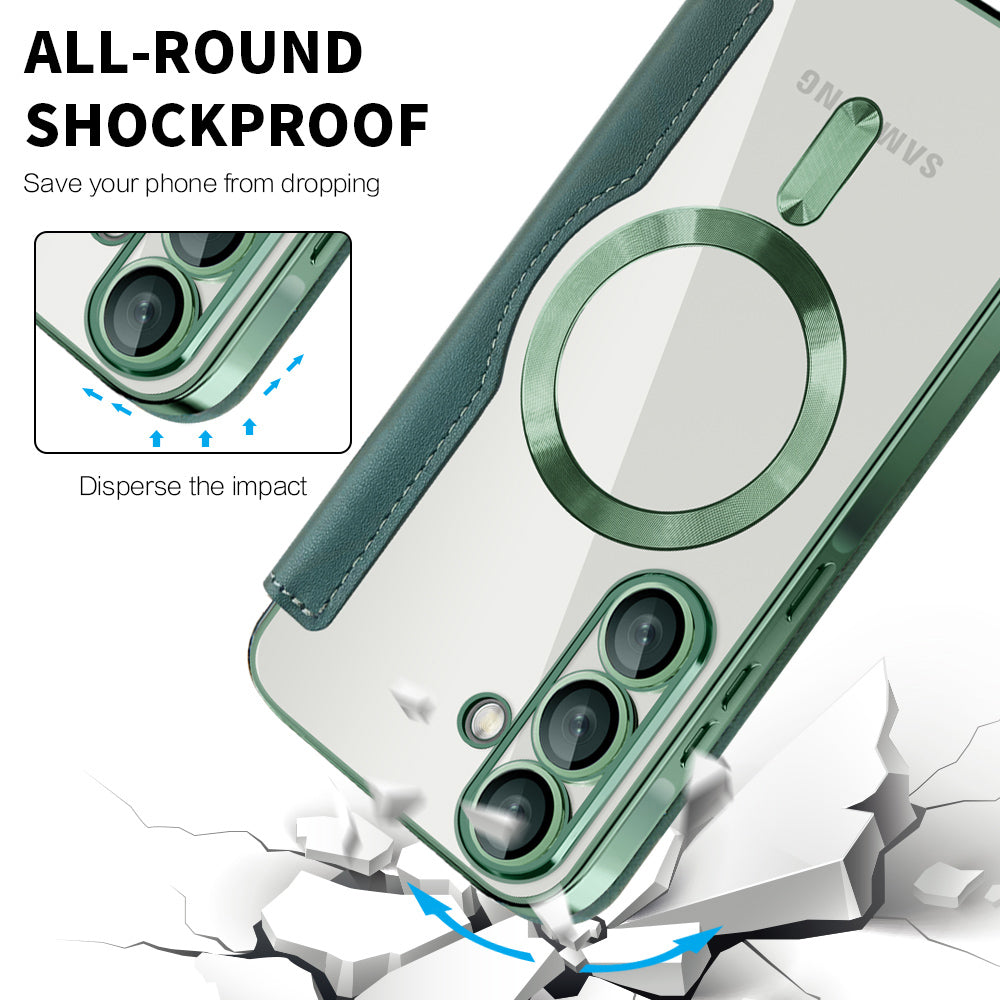 MagSafe pouzdro pro Samsung Galaxy A26 A266, Techsuit, SmartMag Book, Zelené