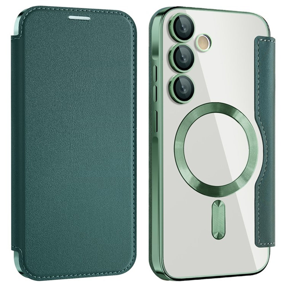 MagSafe pouzdro pro Samsung Galaxy A35 5G A356, Techsuit, SmartMag Book, Zelené