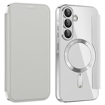 MagSafe pouzdro pro Samsung Galaxy A36 A366, Techsuit, SmartMag Book, Šedé