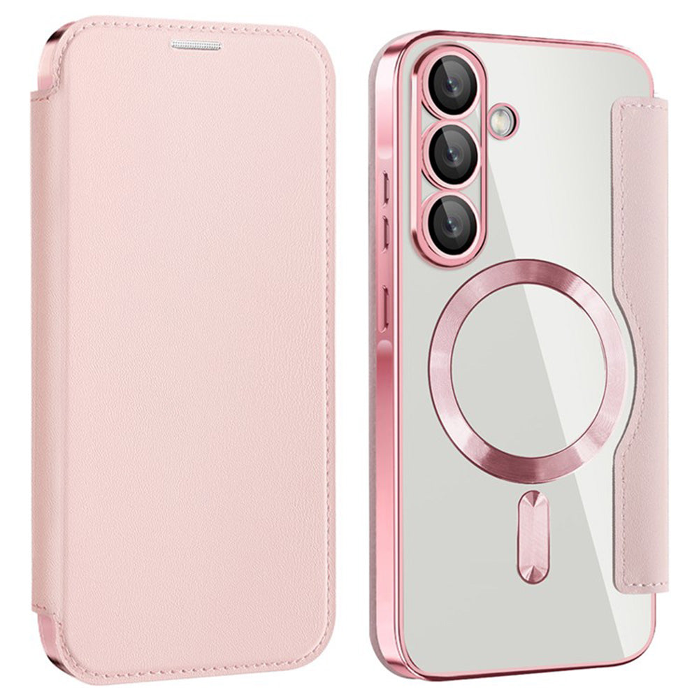 MagSafe pouzdro pro Samsung Galaxy A36 A366, Techsuit, SmartMag Book, růžové
