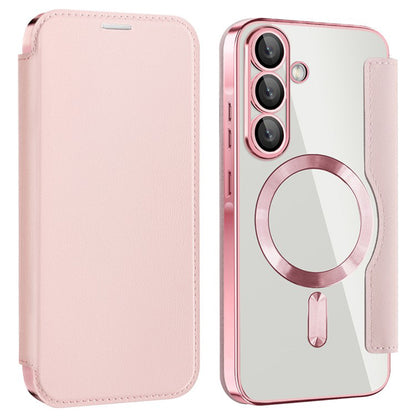 MagSafe pouzdro pro Samsung Galaxy A36 A366, Techsuit, SmartMag Book, růžové