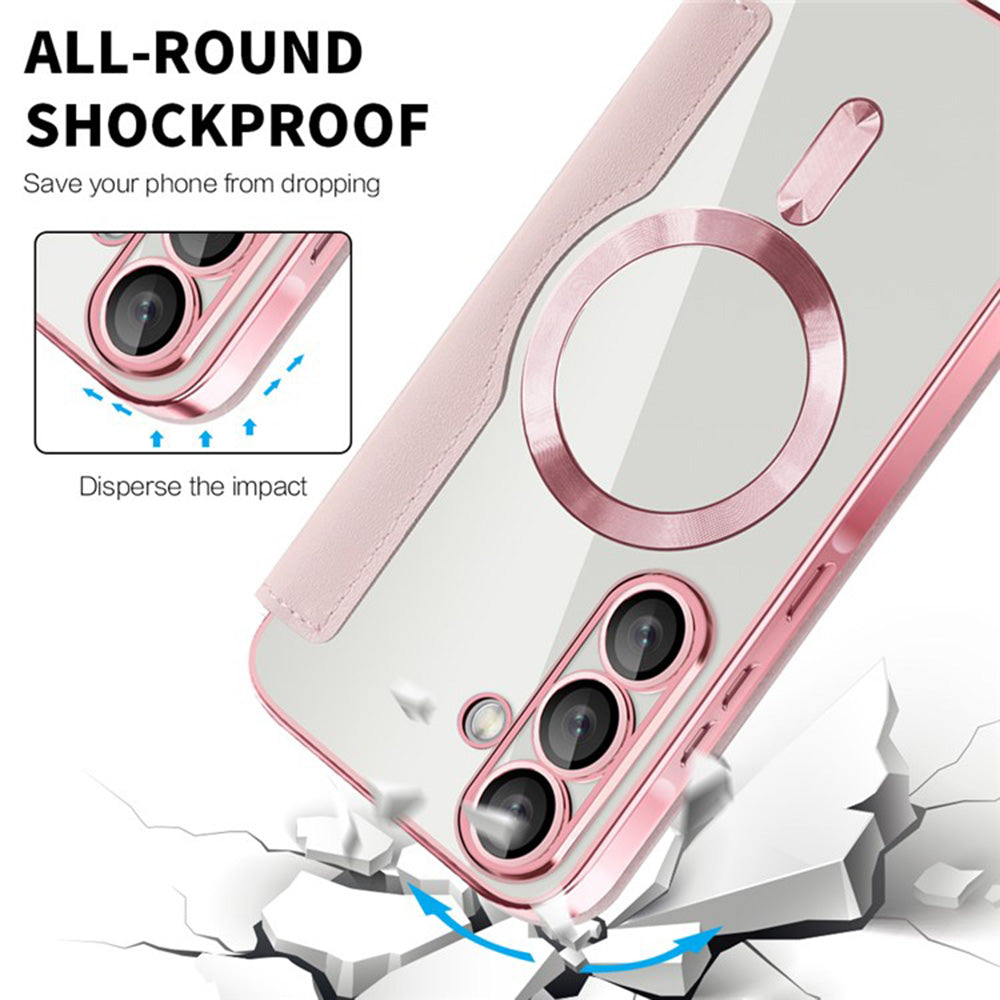 MagSafe pouzdro pro Samsung Galaxy A36 A366, Techsuit, SmartMag Book, růžové