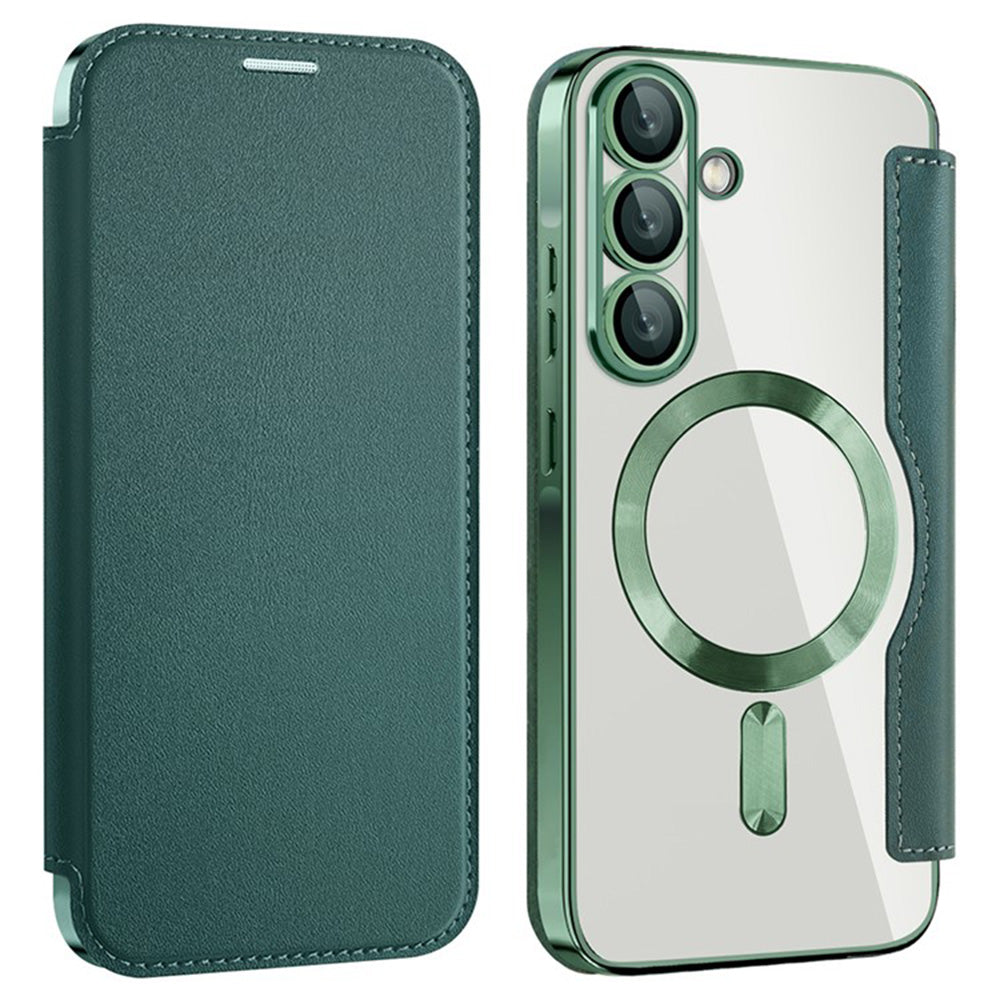 MagSafe pouzdro pro Samsung Galaxy A36 A366, Techsuit, SmartMag Book, Zelené