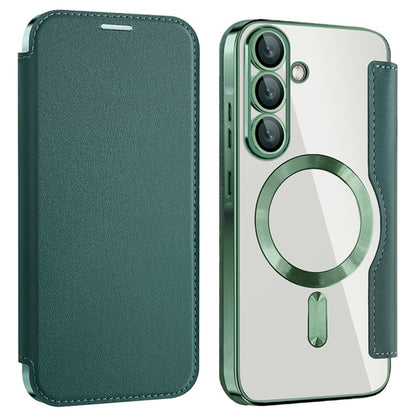 MagSafe pouzdro pro Samsung Galaxy A36 A366, Techsuit, SmartMag Book, Zelené