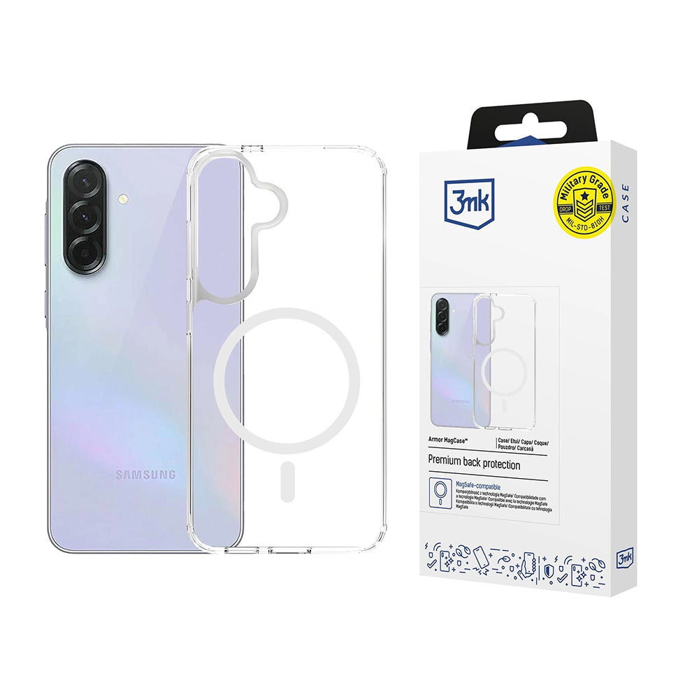 Pouzdro MagSafe pro Samsung Galaxy A37 5G, 3MK, Armor MagCase, Průhledné