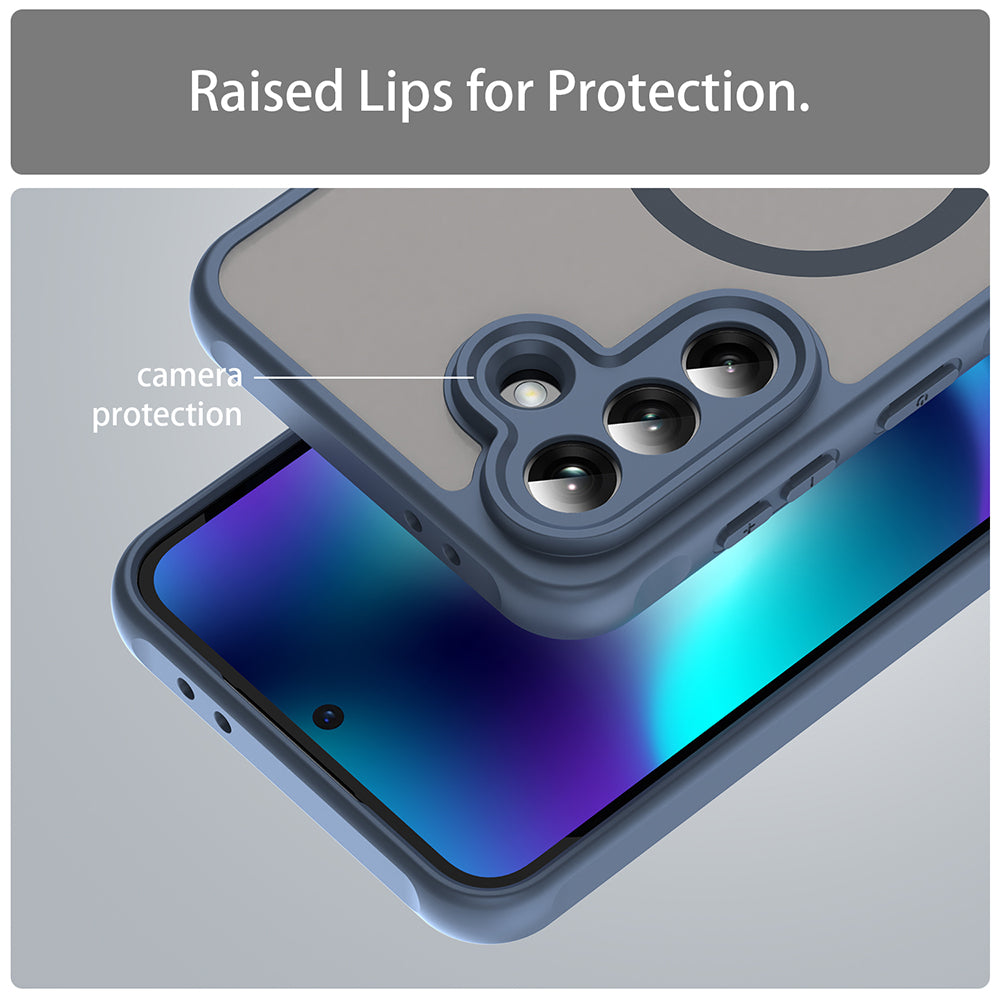 MagSafe Case for Samsung Galaxy A37 5G, Techsuit, HaloFrost II, Navy Blue