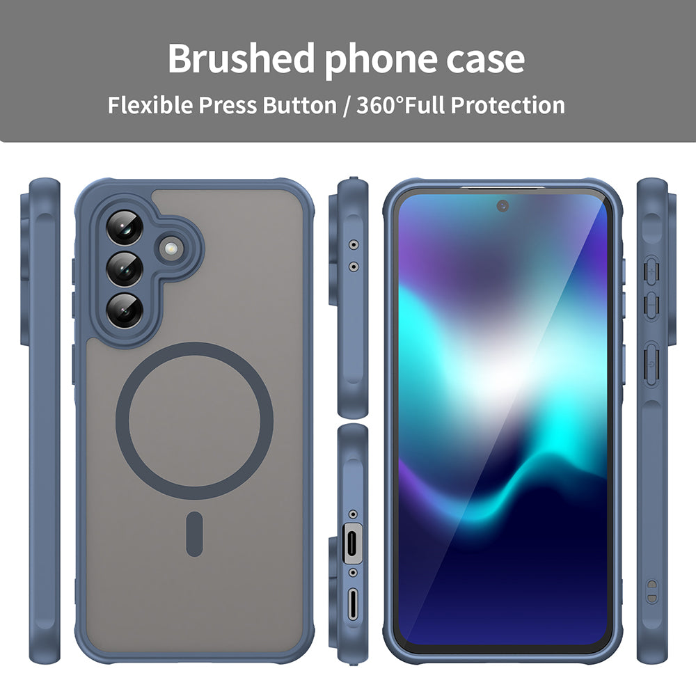 MagSafe Case for Samsung Galaxy A37 5G, Techsuit, HaloFrost II, Navy Blue