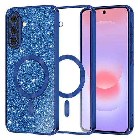MagSafe pouzdro pro Samsung Galaxy A37 5G, Techsuit, Luxury Glitter, Tmavě modrá