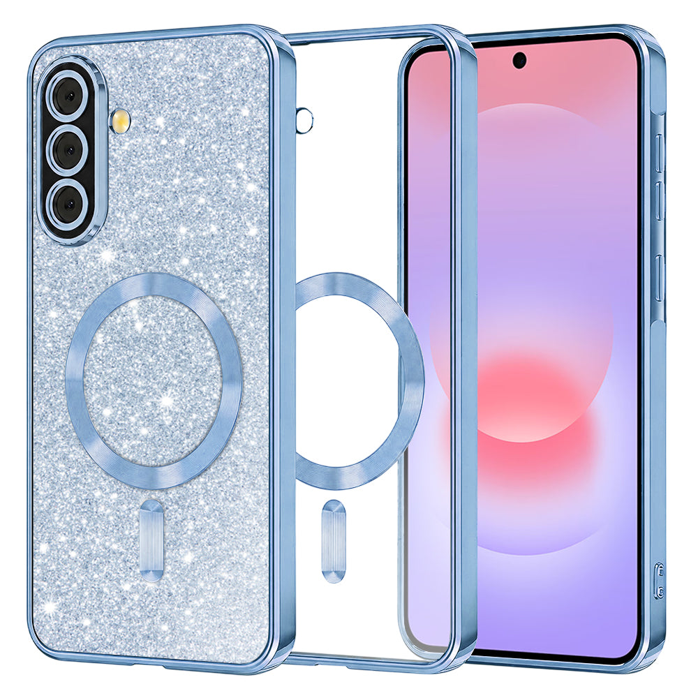 MagSafe pouzdro pro Samsung Galaxy A37 5G, Techsuit, Luxury Glitter, Bleu