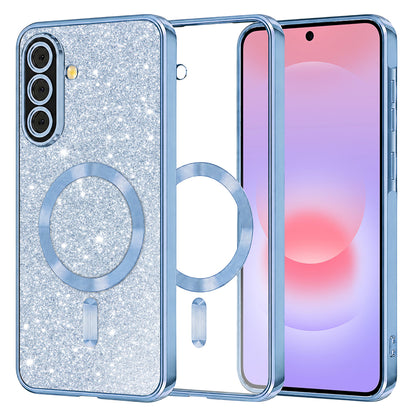 MagSafe pouzdro pro Samsung Galaxy A37 5G, Techsuit, Luxury Glitter, Bleu