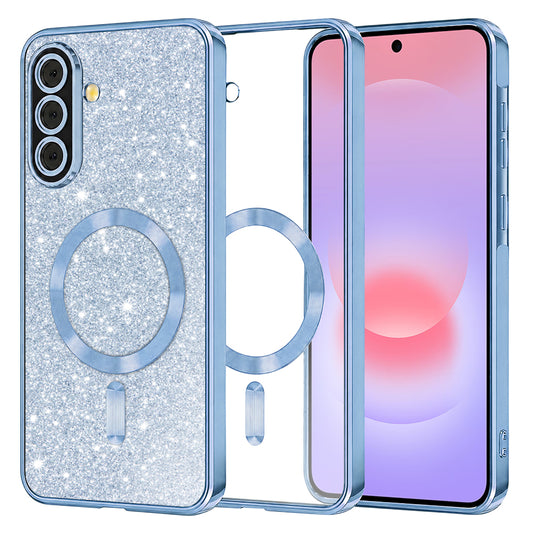 MagSafe pouzdro pro Samsung Galaxy A37 5G, Techsuit, Luxury Glitter, Bleu