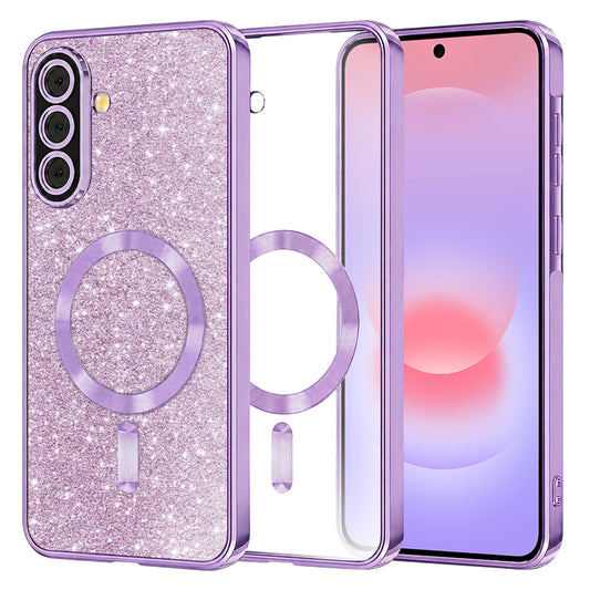 MagSafe pouzdro pro Samsung Galaxy A37 5G, Techsuit, Luxury Glitter, Světle fialové
