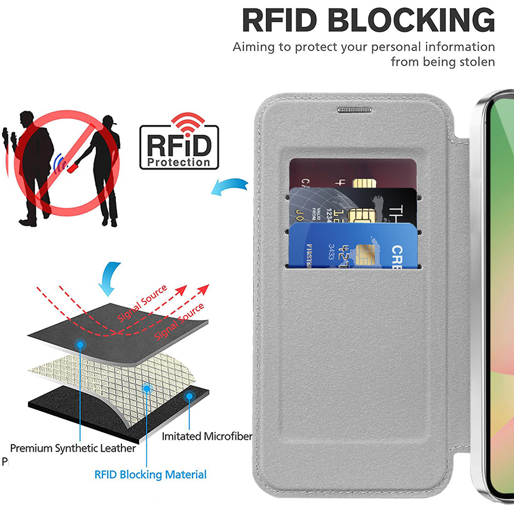 Pouzdro MagSafe pro Samsung Galaxy A37 5G, Techsuit, SmartMag Book, Šedé