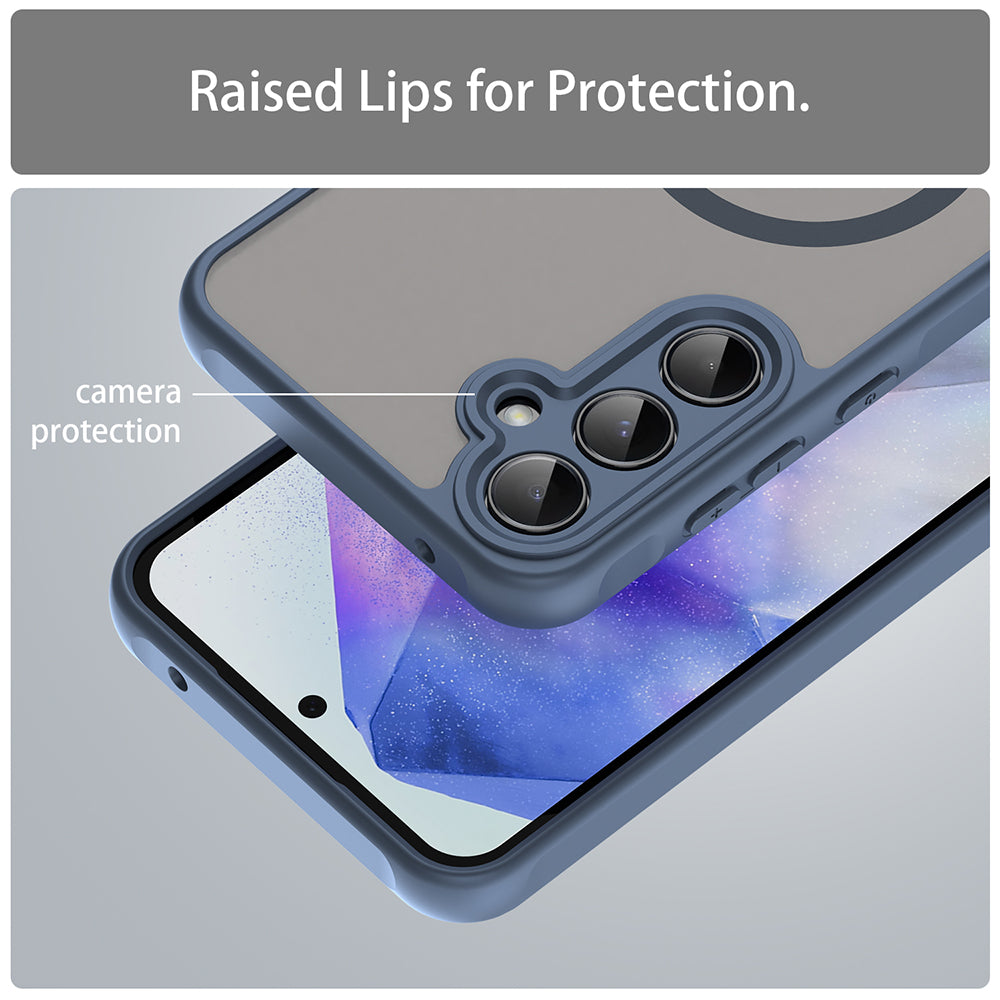 MagSafe pouzdro pro Samsung Galaxy A55 5G A556, Techsuit, HaloFrost II, Tmavě modrá