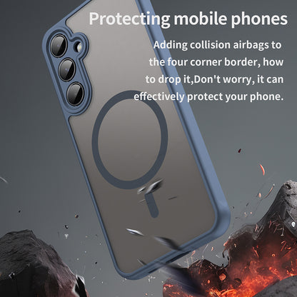 MagSafe pouzdro pro Samsung Galaxy A55 5G A556, Techsuit, HaloFrost II, Tmavě modrá