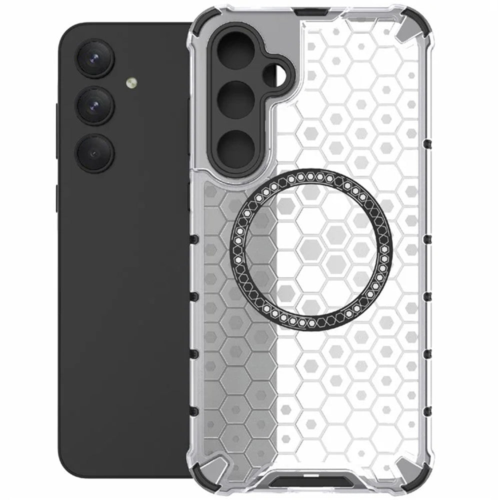 MagSafe pouzdro pro Samsung Galaxy A55 5G A556, Techsuit, HoneyComb Shield, bílé