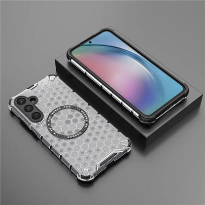 MagSafe pouzdro pro Samsung Galaxy A55 5G A556, Techsuit, HoneyComb Shield, bílé