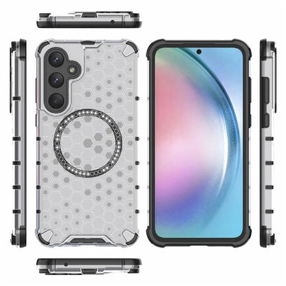 MagSafe pouzdro pro Samsung Galaxy A55 5G A556, Techsuit, HoneyComb Shield, bílé