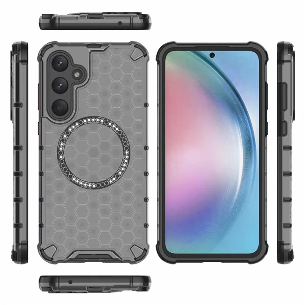 MagSafe pouzdro pro Samsung Galaxy A55 5G A556, Techsuit, HoneyComb Shield, černé