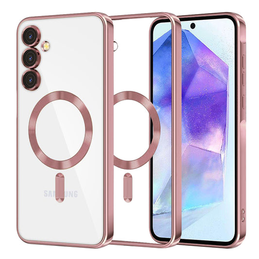 MagSafe pouzdro pro Samsung Galaxy A55 5G A556, Techsuit, Luxury Crystal, Růžové