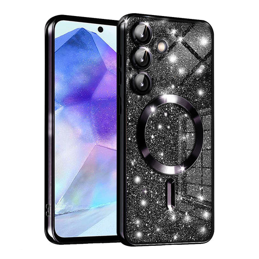 MagSafe pouzdro pro Samsung Galaxy A55 5G A556, Techsuit, Luxury Glitter, černé