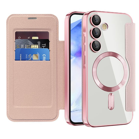 MagSafe pouzdro pro Samsung Galaxy A55 5G A556, Techsuit, SmartMag Book, růžové