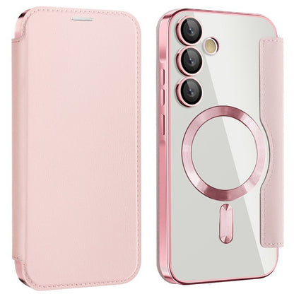 MagSafe pouzdro pro Samsung Galaxy A55 5G A556, Techsuit, SmartMag Book, růžové