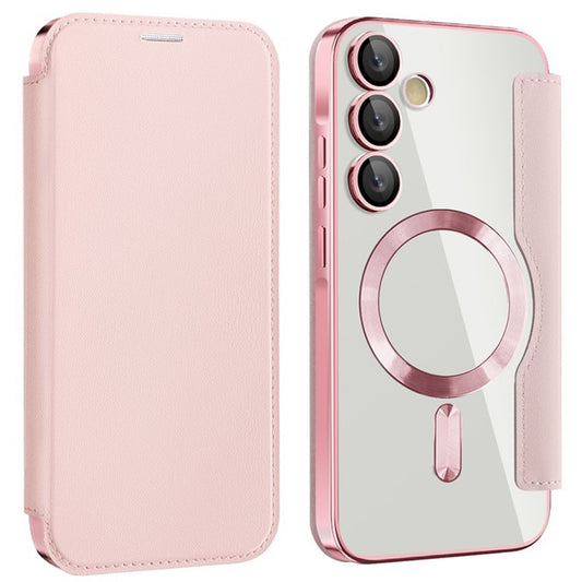 MagSafe pouzdro pro Samsung Galaxy A55 5G A556, Techsuit, SmartMag Book, růžové