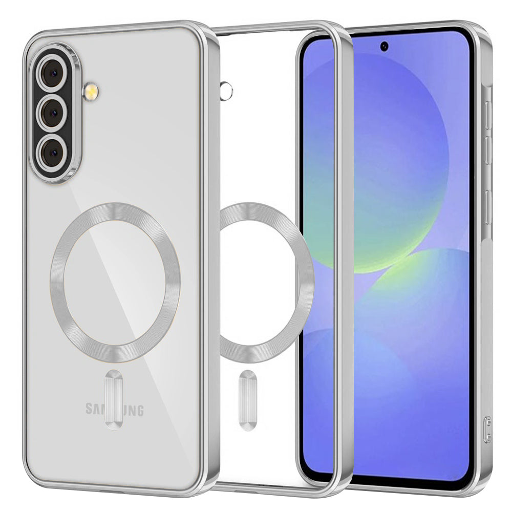 MagSafe pouzdro pro Samsung Galaxy A56 A566 / A36 A366, Techsuit, Luxury Crystal, stříbrné