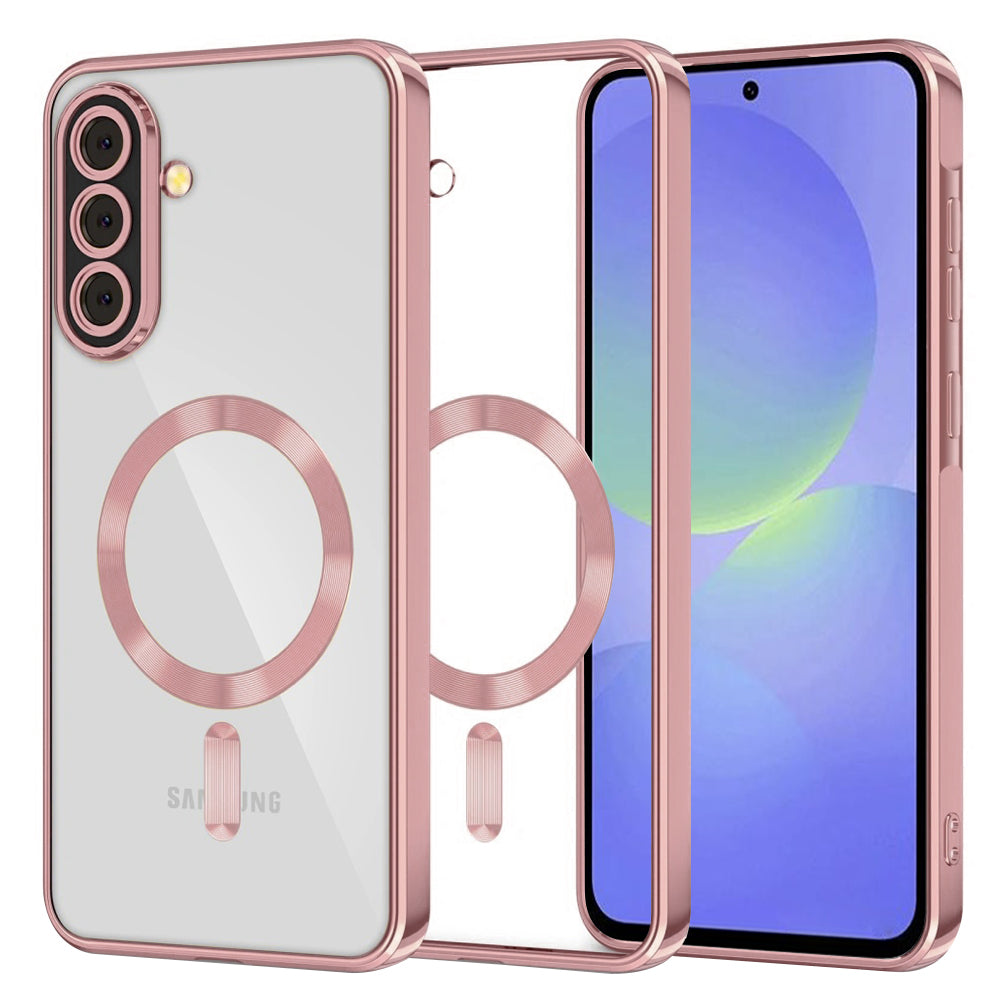 MagSafe pouzdro pro Samsung Galaxy A56 A566 / A36 A366, Techsuit, Luxury Crystal, Růžové