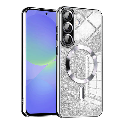 MagSafe pouzdro pro Samsung Galaxy A56 A566 / A36 A366, Techsuit, Luxury Glitter, Stříbrné