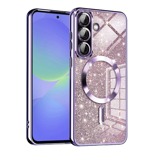 MagSafe pouzdro pro Samsung Galaxy A56 A566 / A36 A366, Techsuit, Luxury Glitter, Světle fialové