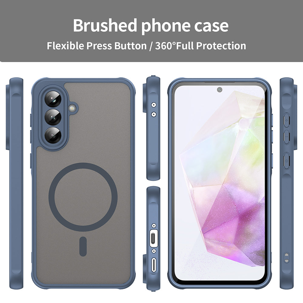 MagSafe pouzdro pro Samsung Galaxy A56 A566, Techsuit, HaloFrost II, Tmavě modrá
