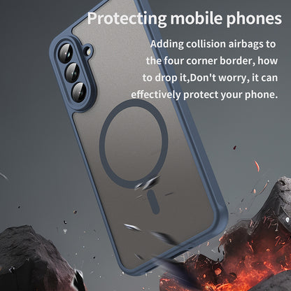 MagSafe pouzdro pro Samsung Galaxy A56 A566, Techsuit, HaloFrost II, Tmavě modrá