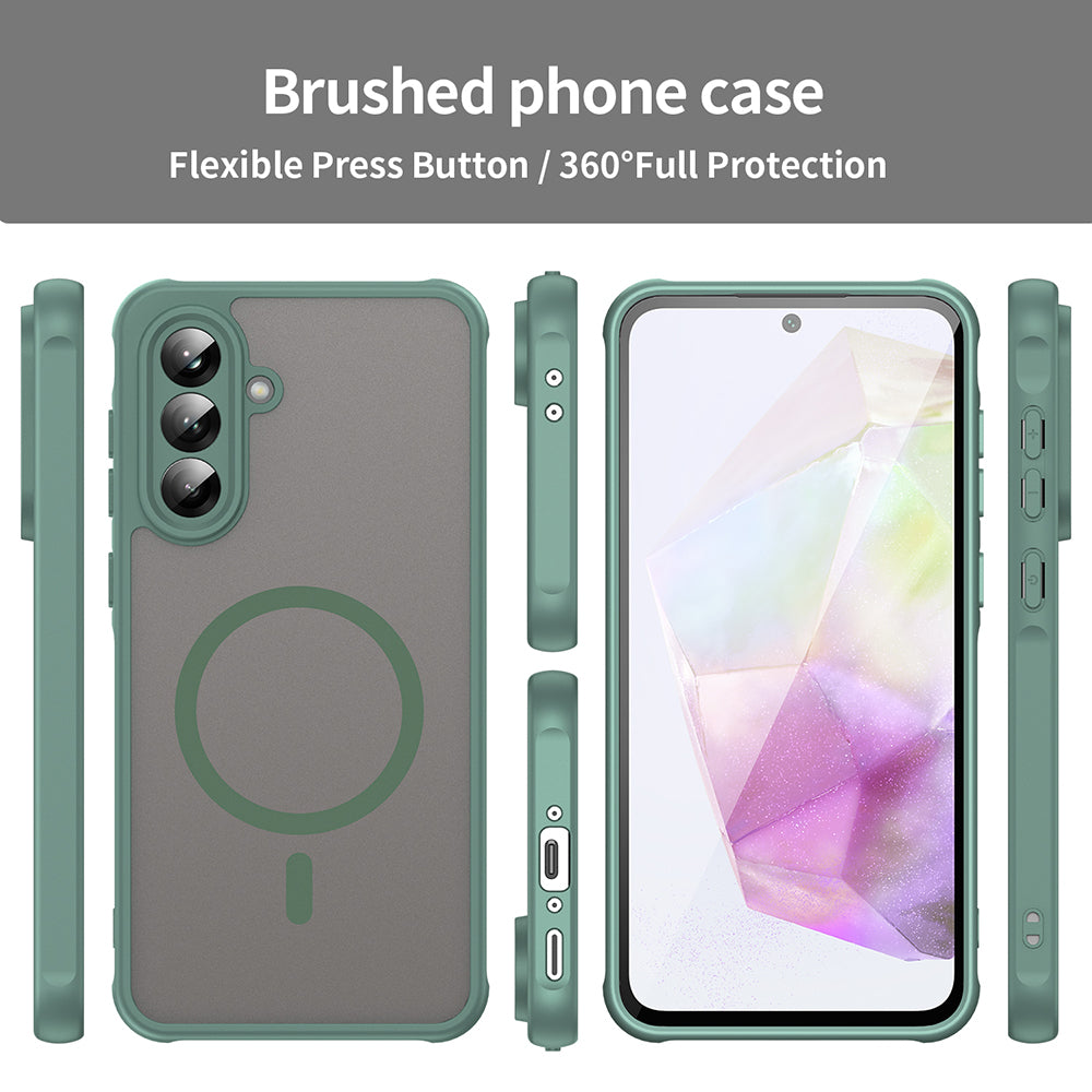 MagSafe pouzdro pro Samsung Galaxy A56 A566, Techsuit, HaloFrost II, Zelené