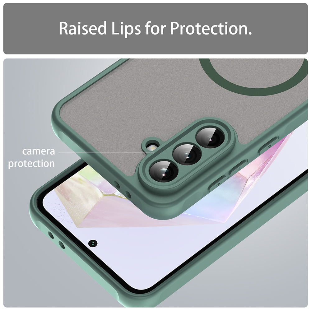 MagSafe pouzdro pro Samsung Galaxy A56 A566, Techsuit, HaloFrost II, Zelené
