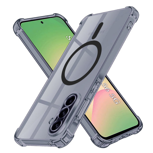 MagSafe pouzdro pro Samsung Galaxy A56 A566, Techsuit, průhledné odolné proti nárazům, kouřové