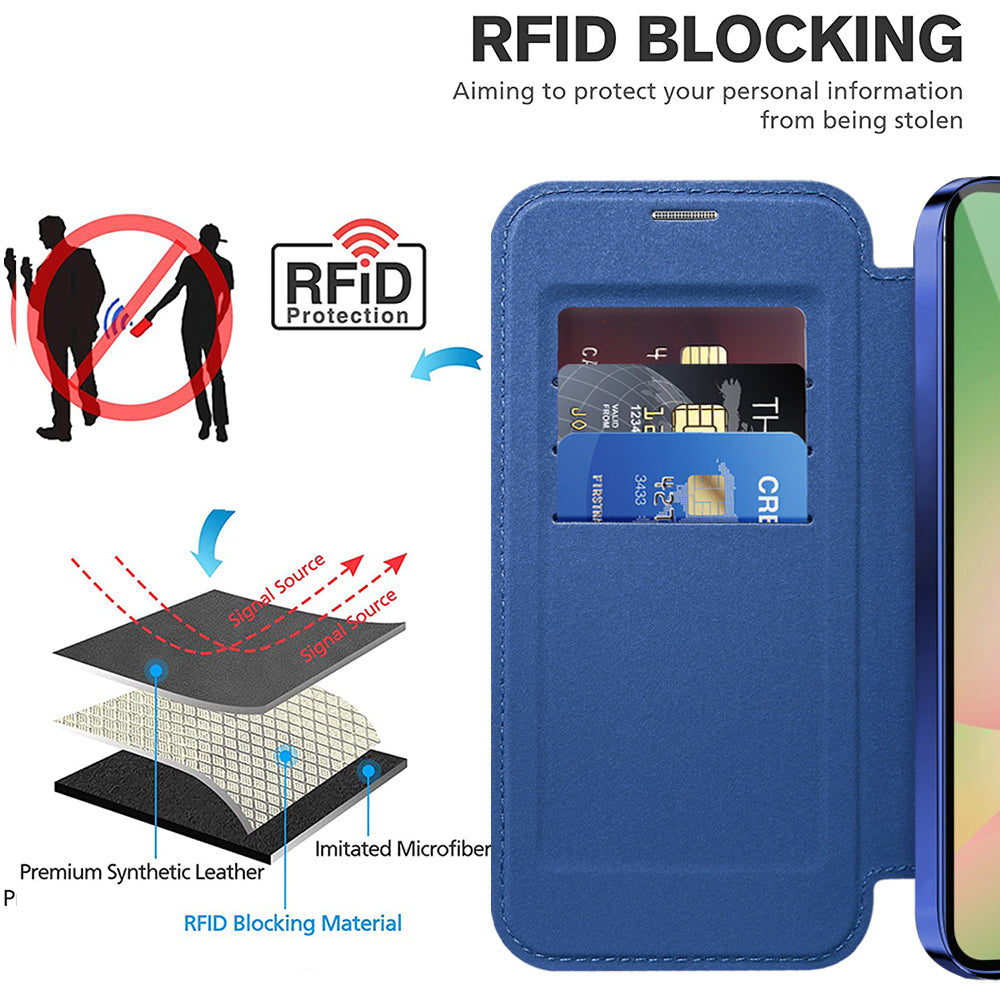 MagSafe Case for Samsung Galaxy A56 A566, Techsuit, SmartMag Book, Blue