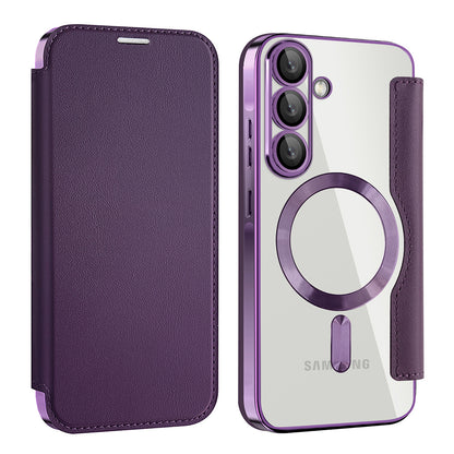 MagSafe pouzdro pro Samsung Galaxy A56 A566, Techsuit, SmartMag Book, Fialová